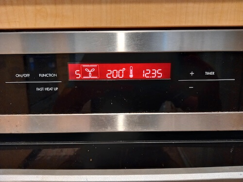 オーブンの温度表示